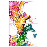 Painting by numbers watercolor giraffe mother and child 2-piece shipping from DE